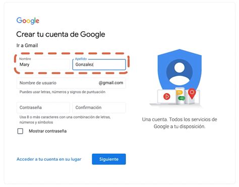 gmail crear cuenta